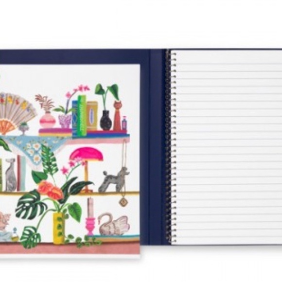 Kate spade New York Bookshelf colorful spiral Notebook animals plants - Picture 2 of 8